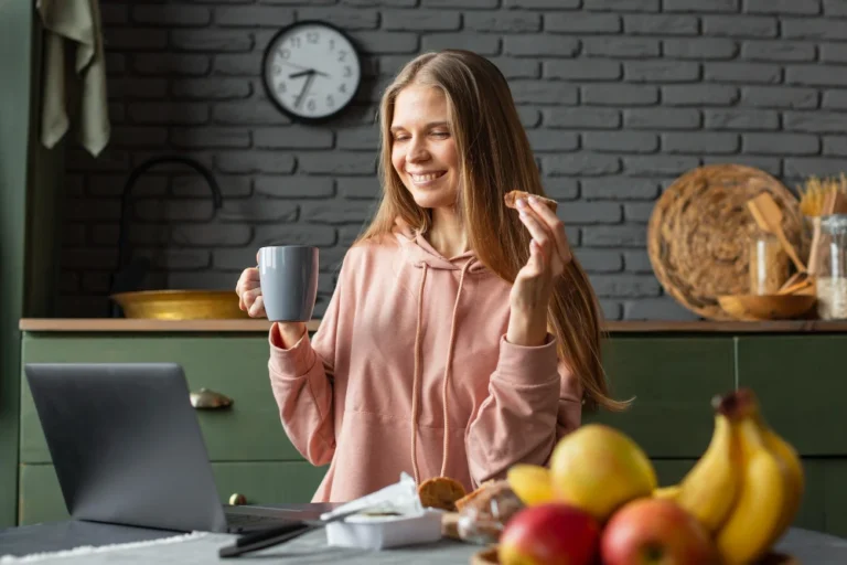 woman holding cup