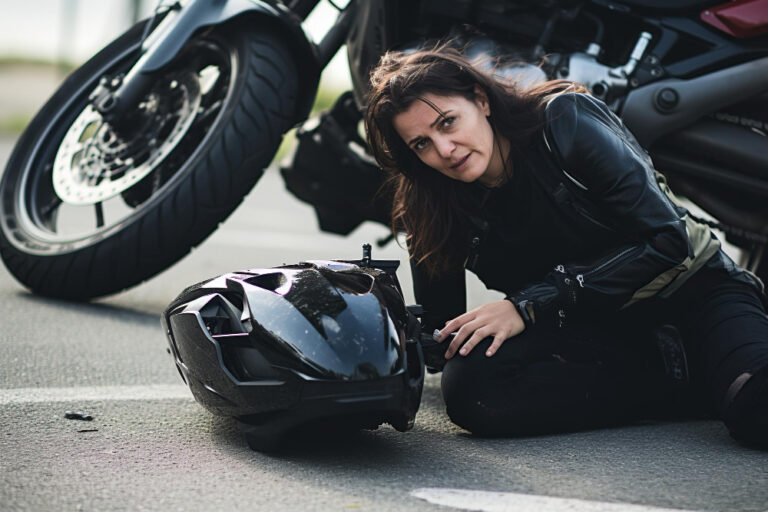 Woman Crash with a Motorbike