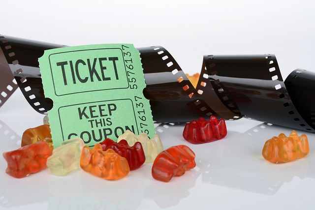 film roll ticket with coupon