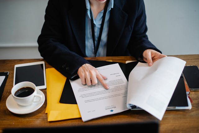 businessman working with documents in office