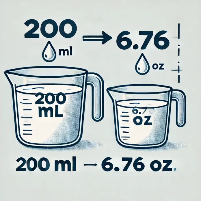 200 ml to oz 200 ml to oz