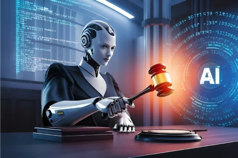 Court justice scales gavel generative ai